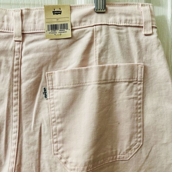Levi’s Utility Shorts Women’s 32 Light Blush Pink 90s Mid Rise Pockets Stretch - Picture 3 of 10